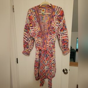 FARM Rio Multicolor Knit Heart Sweater